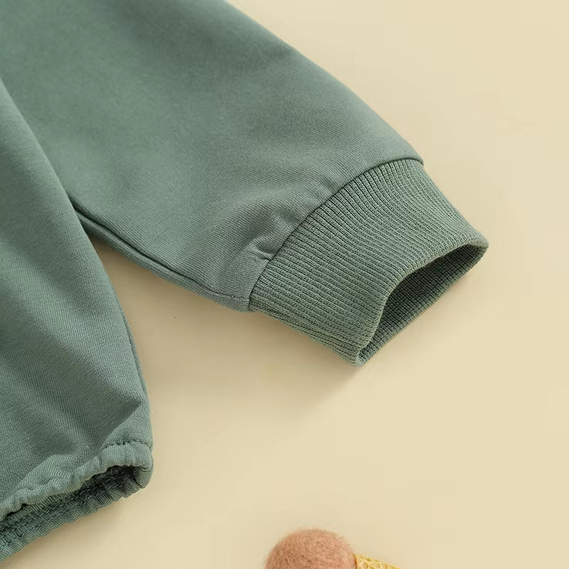 0-24Months Baby Hooded Romper Long Sleeve Front Pocket Solid Color Bodysuit for Newborn Boys and Girls Spring Autumn Playsuit